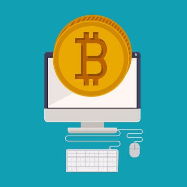 bitcoin ticaret, vektör çizim