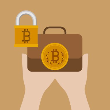 bitcoin ticaret, vektör çizim