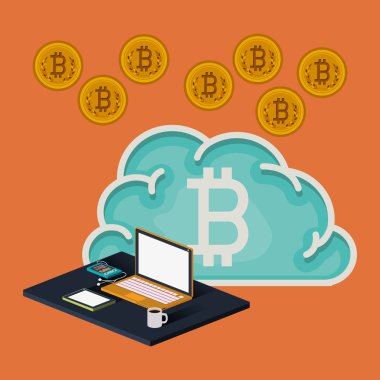 bitcoin ticaret, vektör çizim