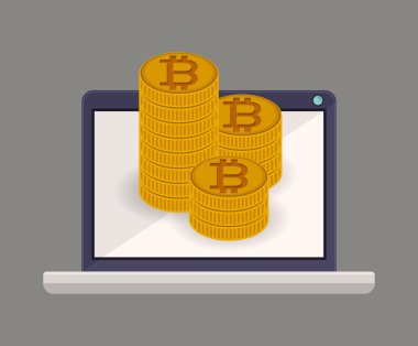 bitcoin ticaret, vektör çizim