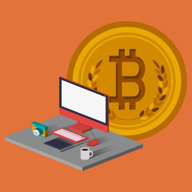 bitcoin ticaret, vektör çizim