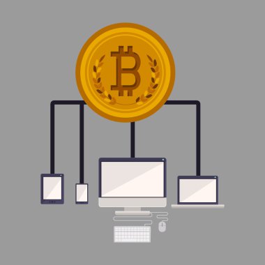 bitcoin ticaret, vektör çizim