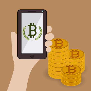 bitcoin ticaret, vektör çizim