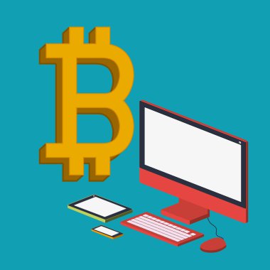 bitcoin ticaret, vektör çizim