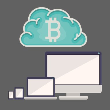 bitcoin ticaret, vektör çizim