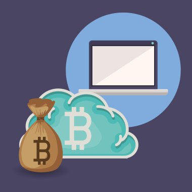 bitcoin ticaret, vektör çizim