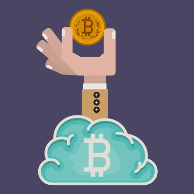 bitcoin ticaret, vektör çizim