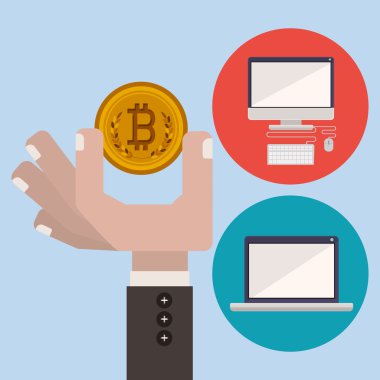 bitcoin ticaret, vektör çizim