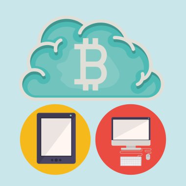 bitcoin ticaret, vektör çizim