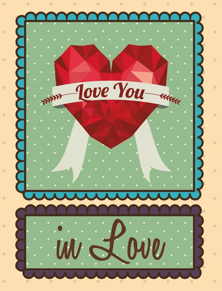 Tarjeta del amor, ilustración del vector — Vector de stock