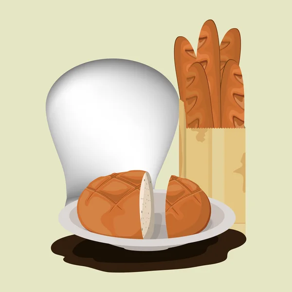 Productos de panadería, ilustración vectorial — Vector de stock