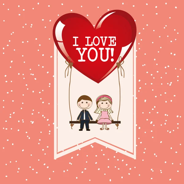 Carte d'amour, illustration vectorielle — Image vectorielle