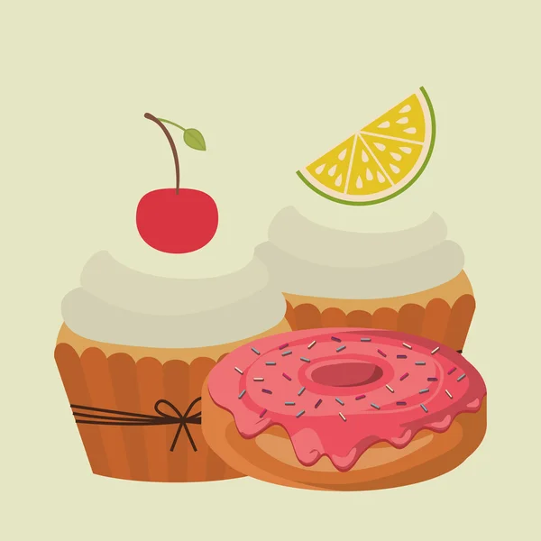 Productos de panadería, ilustración vectorial — Vector de stock