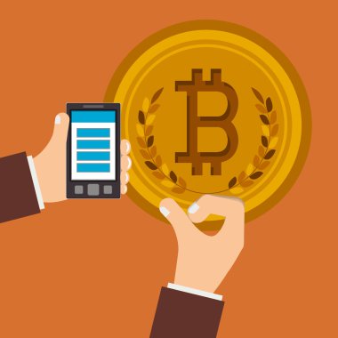 bitcoin ticaret, vektör çizim