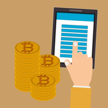 bitcoin ticaret, vektör çizim