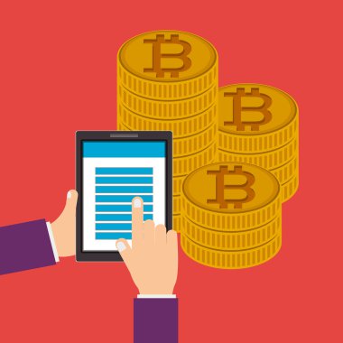 bitcoin ticaret, vektör çizim