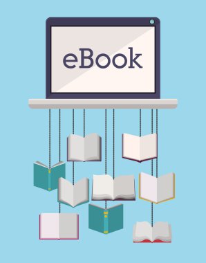 Online Kitabevi, vektör çizim