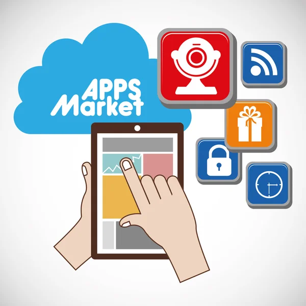 Apps market , vector illustration — Stock Vector