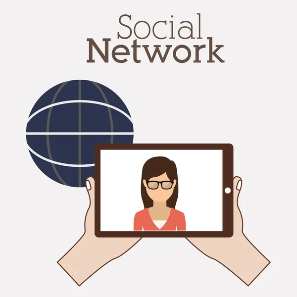 Progettazione social network — Vettoriale Stock