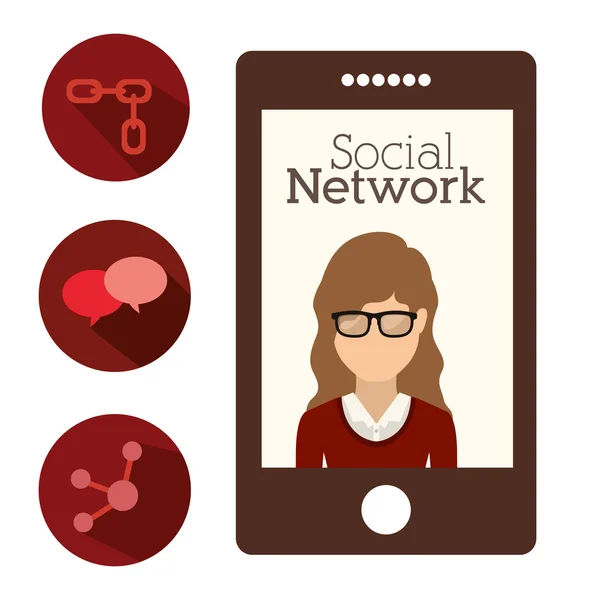 Social network design — Stock Vector