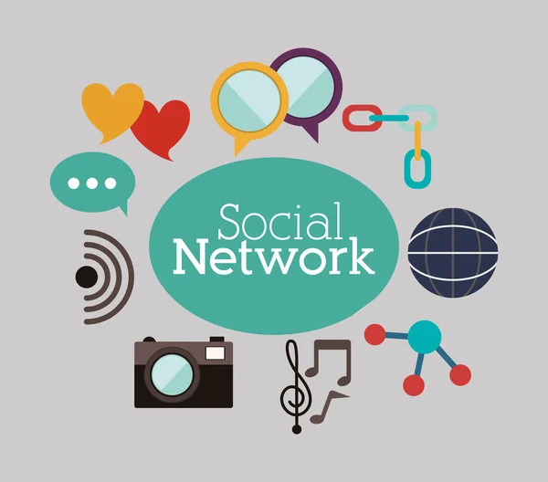 Progettazione social network — Vettoriale Stock