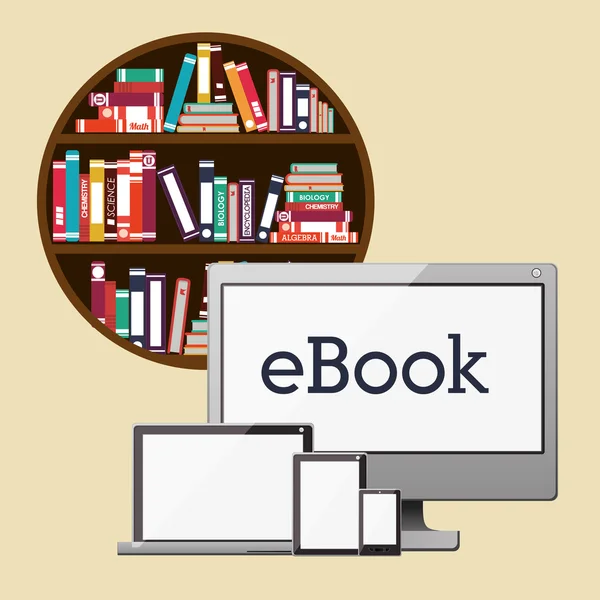 Księgarnia online, ilustracji wektorowych — Wektor stockowy