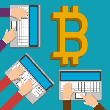bitcoin ticaret, vektör çizim