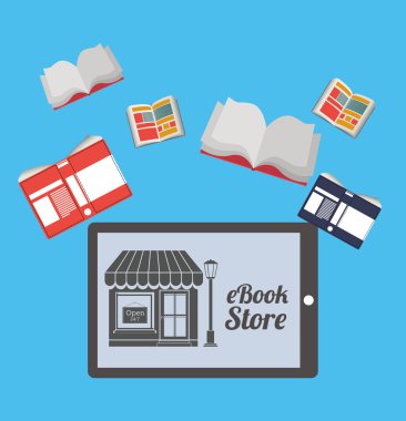 Online Kitabevi, vektör çizim