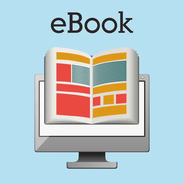 Online boekwinkel, vectorillustratie — Stockvector
