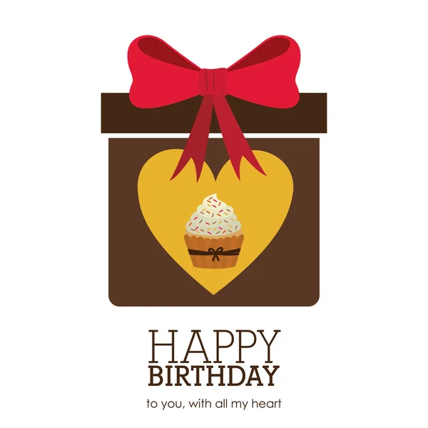 Diseño feliz tarjeta de cumpleaños — Archivo Imágenes Vectoriales