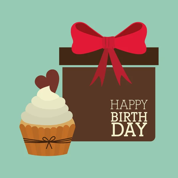 Diseño feliz tarjeta de cumpleaños — Vector de stock