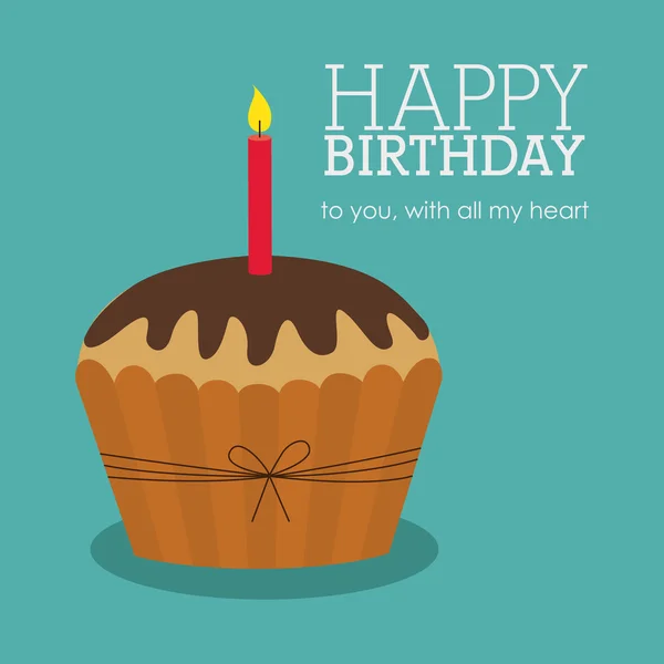 Diseño feliz tarjeta de cumpleaños — Vector de stock