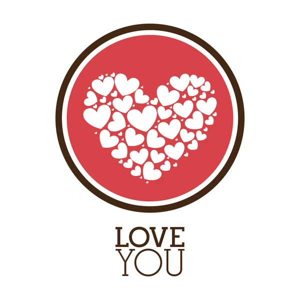 Love you card design — Stock Vector