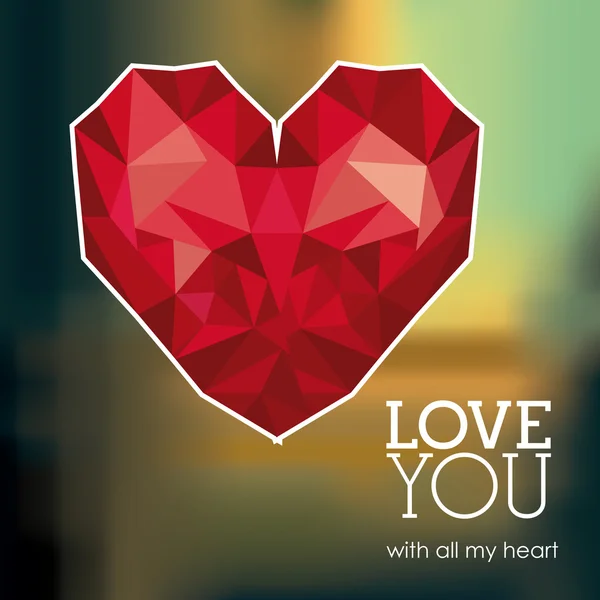 Love you card design — Stock Vector