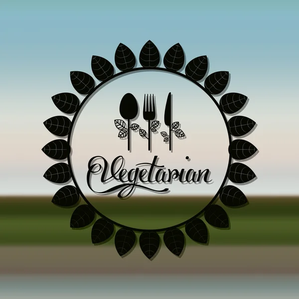 Diseño de alimentos vegetarianos — Vector de stock