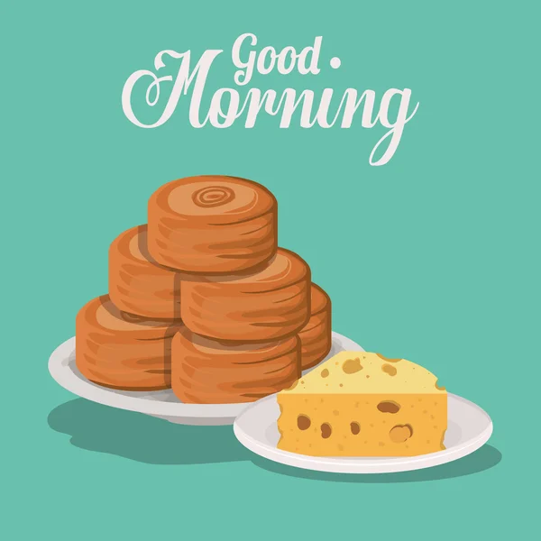 God morgon frukost design — Stock vektor