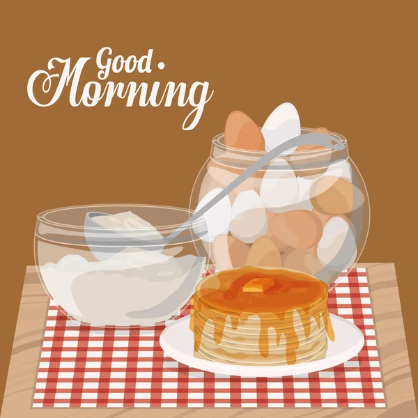 Bom dia café da manhã design — Vetor de Stock