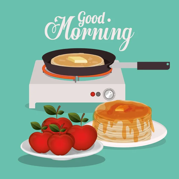 Bom dia café da manhã design — Vetor de Stock