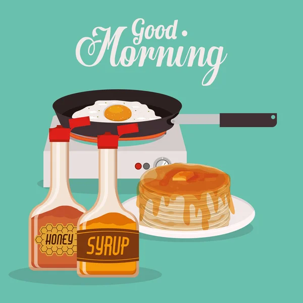 Доброе утро завтрак дизайн — стоковый вектор