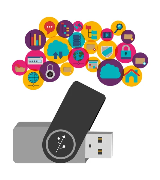 Diseño de pen drive — Vector de stock