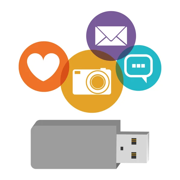 Diseño de pen drive — Vector de stock