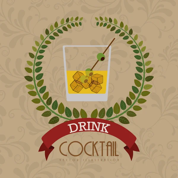 Design cocktail frais — Image vectorielle