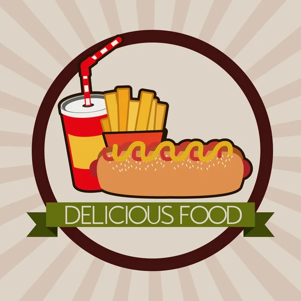 Delicious and good foodesign — Stock Vector