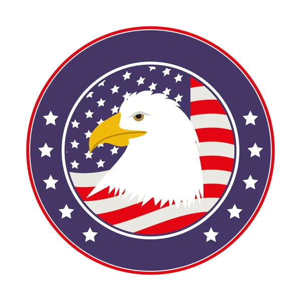 Diseño de sello emblemático de USA — Archivo Imágenes Vectoriales