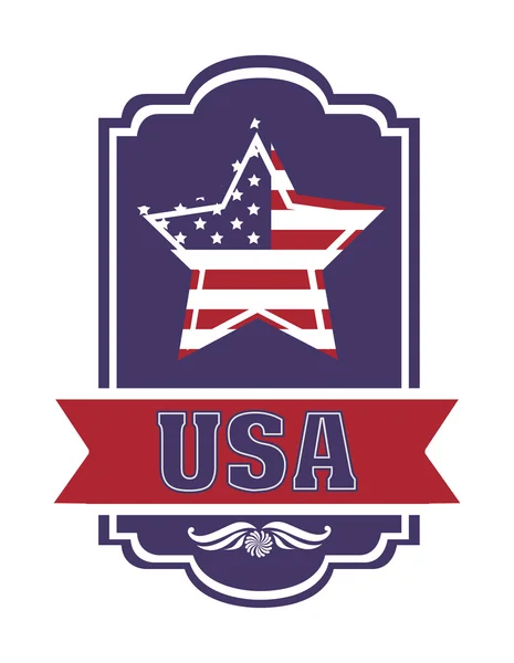 Diseño de sello emblemático de USA — Vector de stock