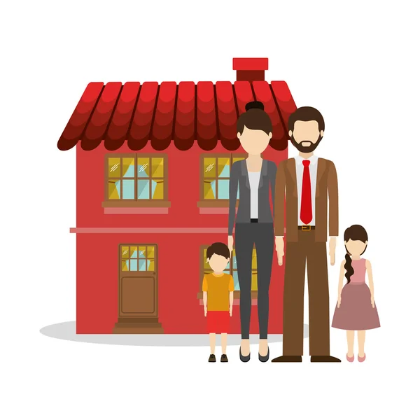 Lycklig familjedesign — Stock vektor