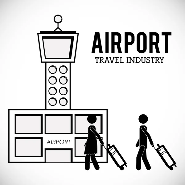 Conception de l'industrie aéroport — Image vectorielle