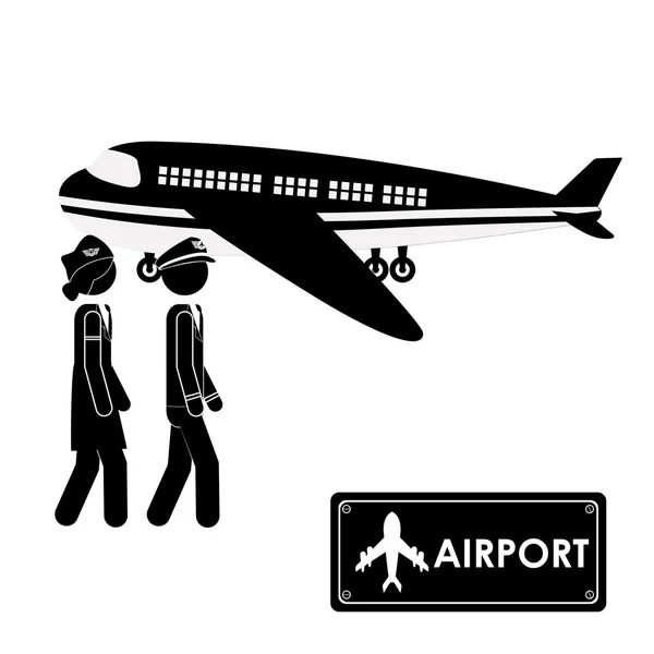 Industria aeroportuaria diseño — Vector de stock