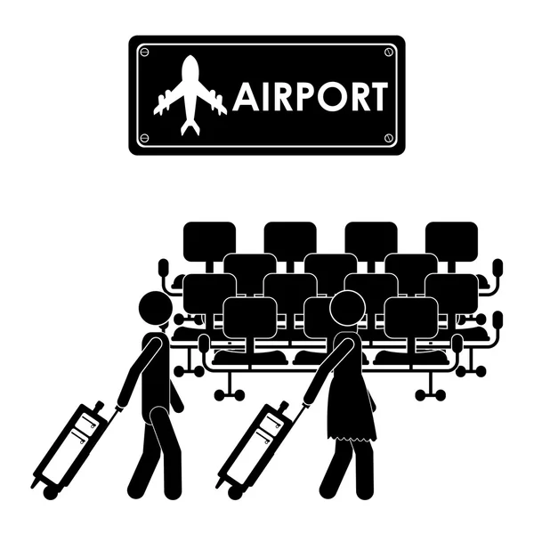 Projeto da indústria aeroportuária — Vetor de Stock