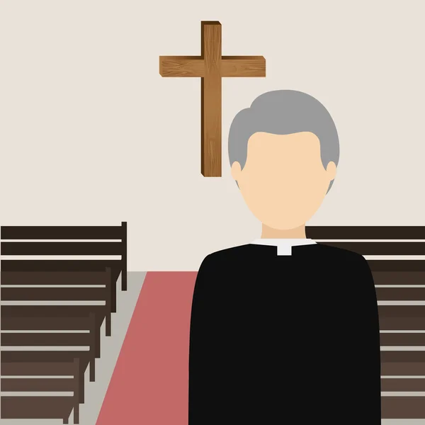 Catholic religion design — Stock Vector